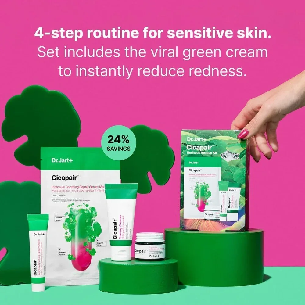Dr. Jart + Cicapair Redness Rescue Regimen Skin Care Kit Gift Set NIB